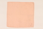 Peach handkerchief with a pink monogram carried by a Kindertransport refugee