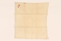 Offwhite handkerchief with a red monogram carried by a Kindertransport refugee
