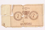 Łódź ghetto scrip, 2 mark note, in 3 pieces acquired by Polish Jewish survivor