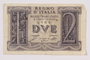 Kingdom of Italy, 2 lire note, acquired by a war crimes trials court reporter
