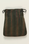 Green striped sateen tefillin pouch hidden and recovered postwar by a Czech Jewish family