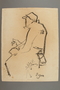 Drawing by Alexander Bogen of a seated man with a hat