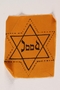 Unused yellow Star of David badge printed with Jood