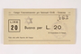 Cremona concentration camp scrip, 20 Lire note with a Star of David stamp