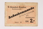 Buchenwald subcamp scrip, 2 Reichsmark note for use in Rottleberode
