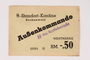 Buchenwald subcamp scrip, -.50 Reichsmark note for use in Rottleberode