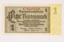 German Rentenbank, 1 Rentenmark note