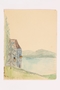 Child's watercolor of a house near a lake in the Alps by a  German Jewish refugee