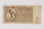 Theresienstadt ghetto-labor camp scrip, 5 kronen note, owned by a German Jewish survivor