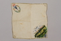 Handkerchief embroidered with a landscape and a Star of David owned by a survivor of several concentration camps