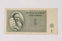 Theresienstadt ghetto-labor camp scrip, 1 kronen, owned by a former Czech Jewish inmate