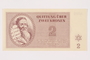 Theresienstadt ghetto-labor camp scrip, 2 kronen, owned by a former Czech Jewish inmate