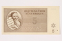 Theresienstadt ghetto-labor camp scrip, 5 kronen, owned by a former Czech Jewish inmate