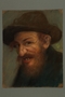 Pastel portrait of a Jewish man with a toothy smile