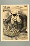 Caricature of Baron Alphonse de Rothschild as a monkey clawing through a treasure chest