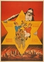 Poster of a Jew controlling Allied powers in a Star of David