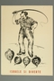 Poster of a Jewish man whipping tops with faces of Allied leaders