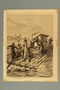 Illustration depicting Jewish travelers on a log raft