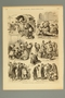 19th century illustration depicting scenes of Jewish refugees waiting to immigrate