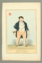 Caricature of a Jewish man in ill fitting clothes as the Knave of Hearts