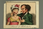 Antisemitic cartoon lampooning a couple with exaggerated stereotypical Jewish features