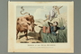 Parody of a bull chasing a Jewish man named Moses into the rushes