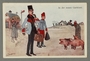 Postcard cartoon of an Austro-Hungarian officer meeting his new garrison