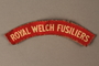 Royal Welch Fusiliers shoulder patch worn by a British soldier and Kindertransport refugee