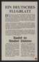 Allied propaganda leaflet, "Ein Deutsches Flugblatt"