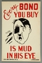 US buy war bonds poster of mud thrown in Hitler's face