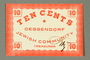 Deggendorf displaced persons camp scrip, 10 cents, acquired by a US soldier