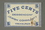 Deggendorf displaced persons camp scrip, 5 cents, acquired by a US soldier