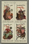 Set of US poster stamps depicting the Four Freedoms
