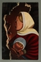 Propaganda painting of a woman and baby promoting sympathy for the Soviet Union