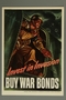 American war bond propaganda poster featuring a paratrooper jumping from a plane