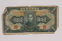 Chinese paper currency note, 100 yuan, acquired by a German refugee