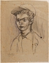 Portrait of a male survivor drawn postwar by a former Polish slave laborer