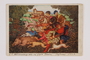 Postcard of a hunting tapestry miniature by Arthur Szyk inscribed to a friend