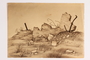 Drawing of a destroyed Warsaw street by a slave labor camp survivor