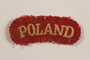 Poland military patch worn by a Jewish soldier, 2nd Polish Corps