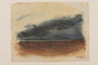 Watercolor of a blue lake, brown sands and a deep blue sky created by a Jewish soldier, 2nd Polish Corps