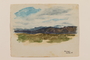 Watercolor of distant snowy mountains created by a Jewish soldier, 2nd Polish Corps