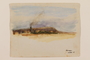 Watercolor of an oil refinery created by a young Jewish soldier, 2nd Polish Corps