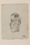 Pencil portrait of a young man in profile created by Jewish soldier, 2nd Polish Corps