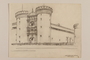 Architectural study of the facade of the Castle Nuovo by a Jewish soldier, 2nd Polish Corps