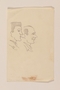 Line drawing of two men looking right with amusement by a Jewish soldier, 2nd Polish Corps