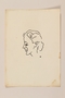 Portrait sketch in ink of a woman in left profile by a Jewish soldier, 2nd Polish Corps