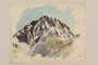 Watercolor of rocky snow covered mountains by a Jewish soldier, 2nd Polish corps