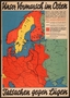 German propaganda poster showing a colored map of Eastern and Northern Europe