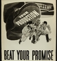American World War II poster indicating worker production will help crush the Axis powers
